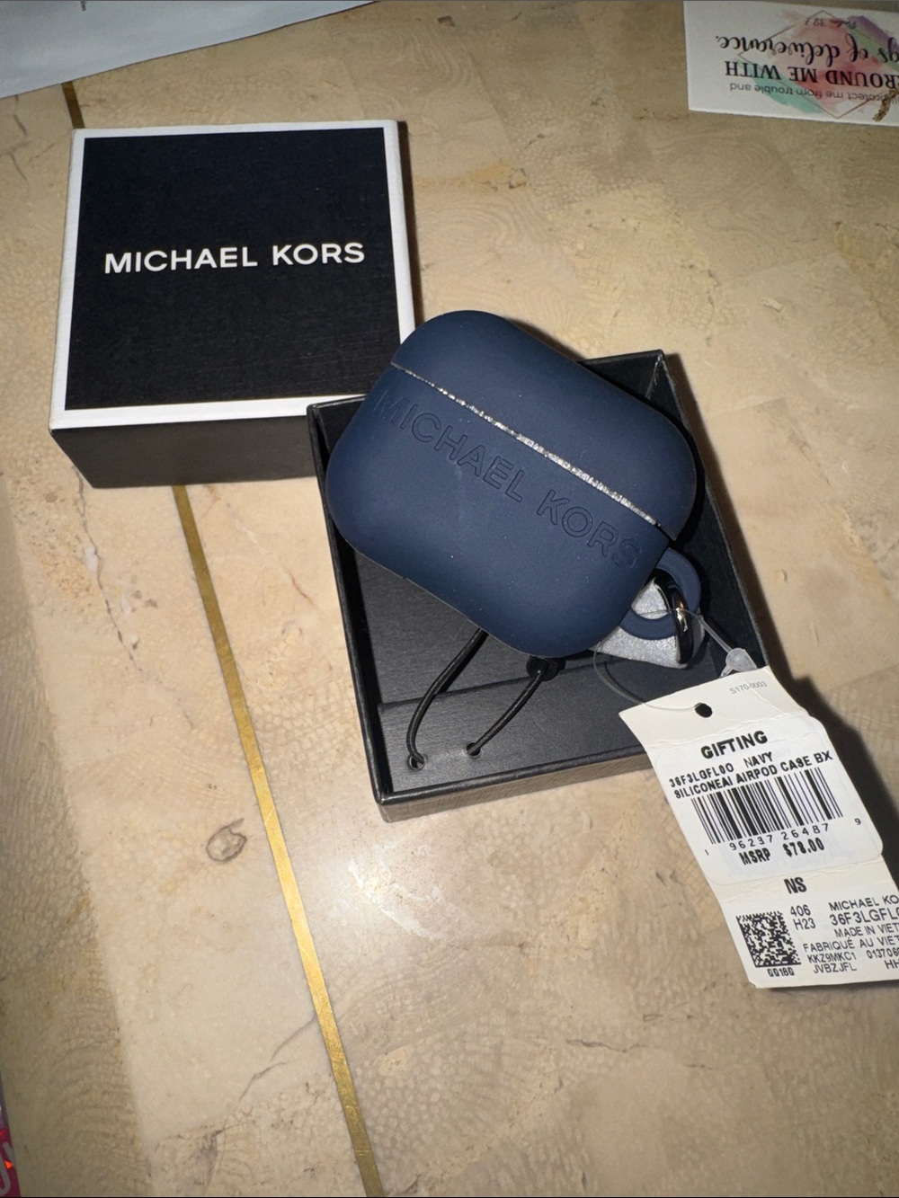 Michael Kors Blue Logo-Embossed AirPods Pro Case